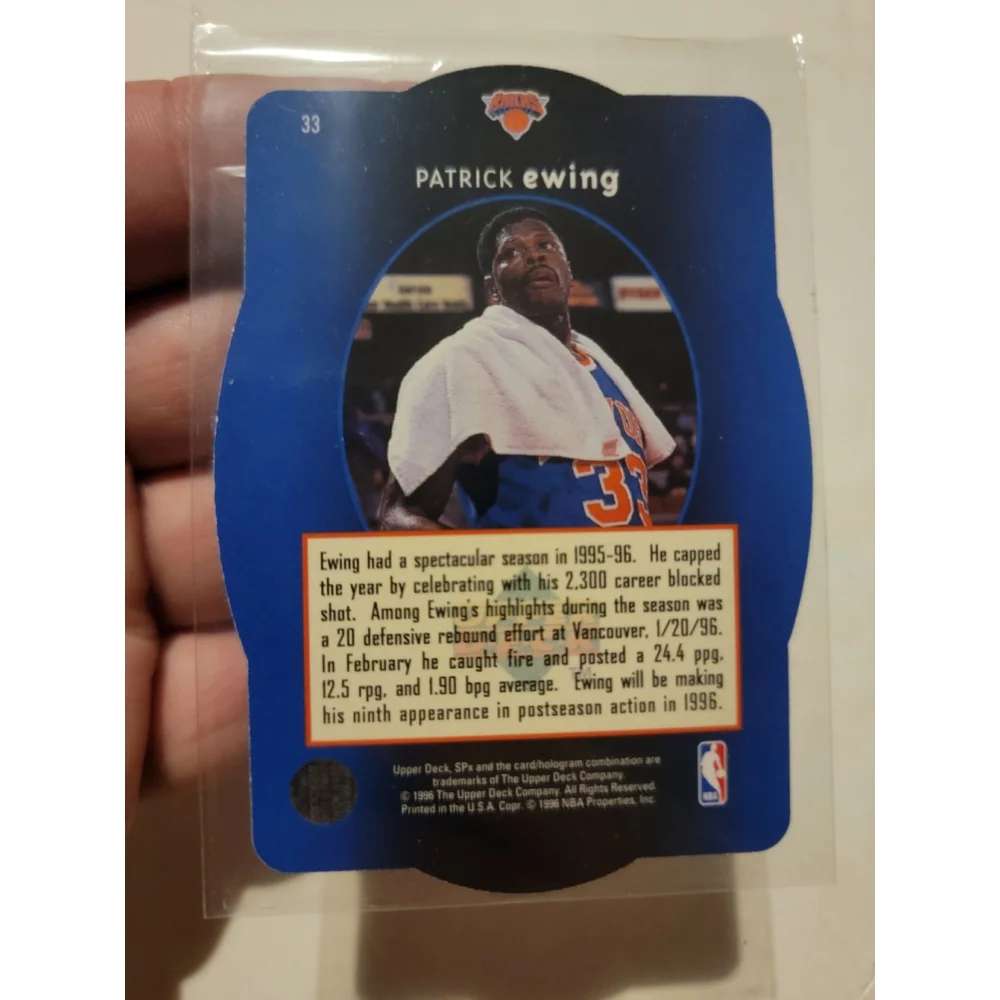 1995-1996 Upper Deck SPx PATRICK EWING Holofoil Die-Cut #33 Knicks HOF